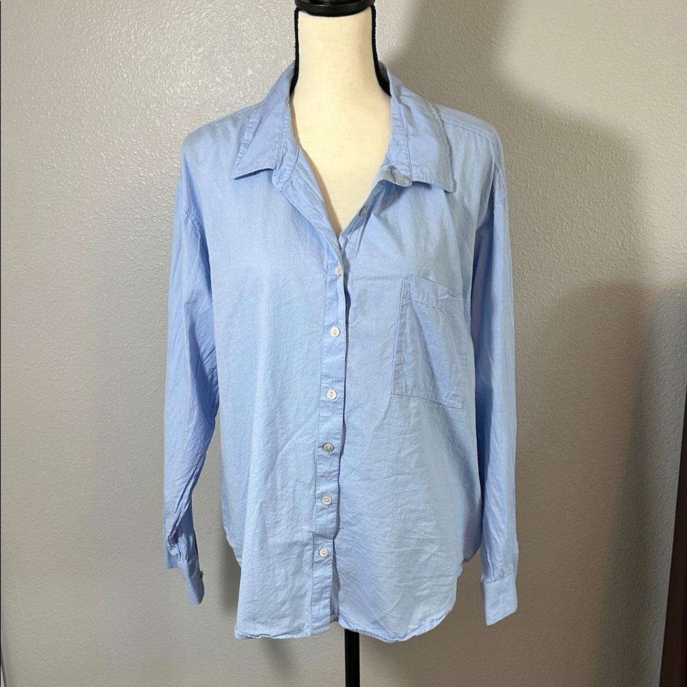 Maurices Sky Blue Oversized Button Down Shirt XL